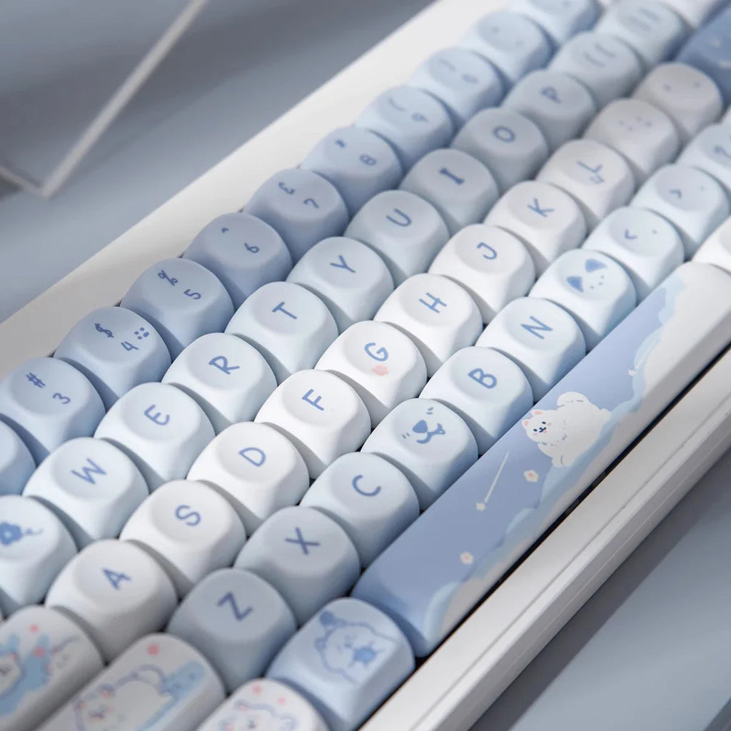 95 Keys artoon Cute Puppy Cat Kitty Keycaps GMK PBT Keycap MOA Profile Dye Sublimation For  DIY Mechanical Keyboard Girls Gift