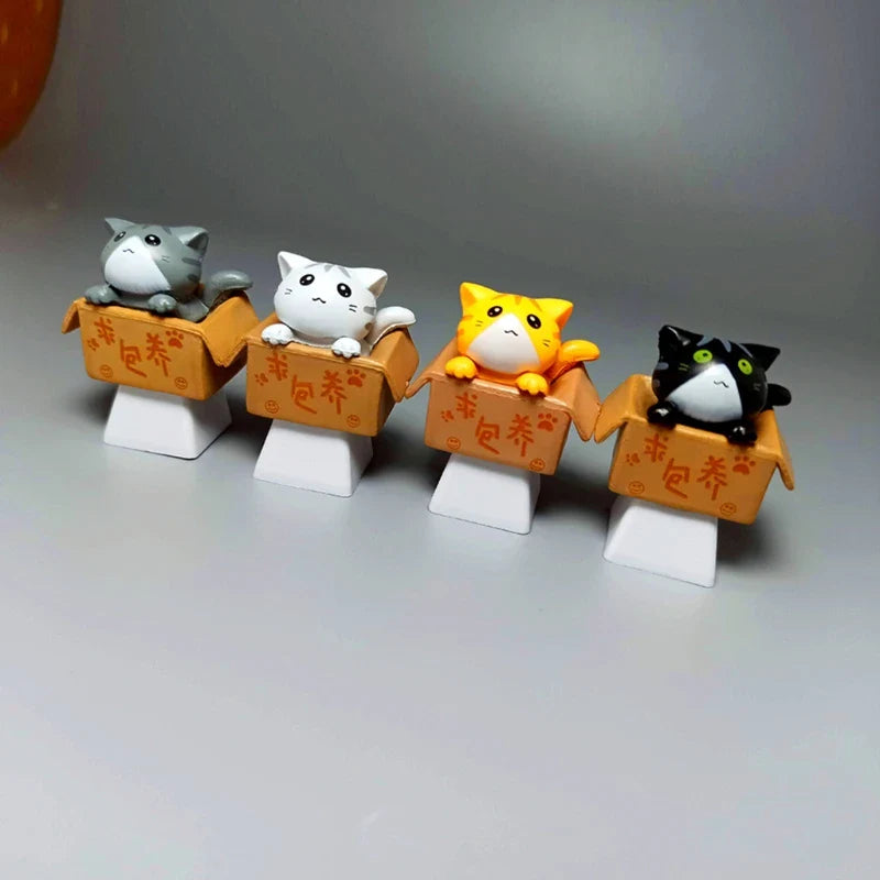 1PC PBT Custom Cartoon Anime for Cat Keycap Bottom Backlit Keycaps OEM Profile for DIY Mechanical Keyboard Children's Gi