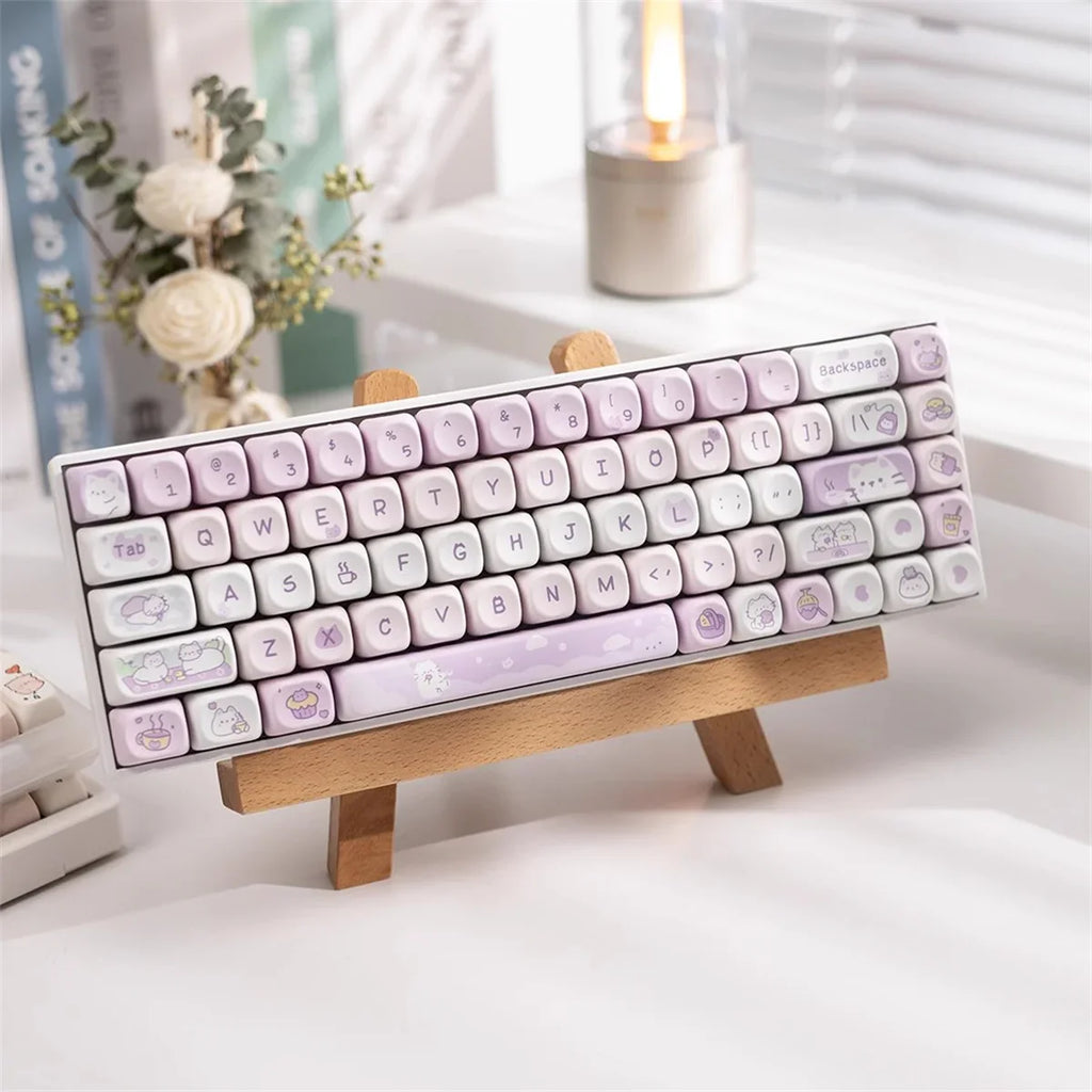 132Keys MOA Profile Keycaps Cartoon PBT Key Caps for 61/64/68/78/84/87/96/104/108 Keys Gaming Mechanical Keyborad MX Swtiches