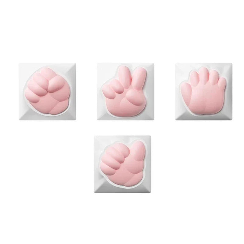 Colorful Paw Keycaps for Standard Mechanical Keyboards Sublimation Dye Technology Keys Caps for Long-Lasting Colors