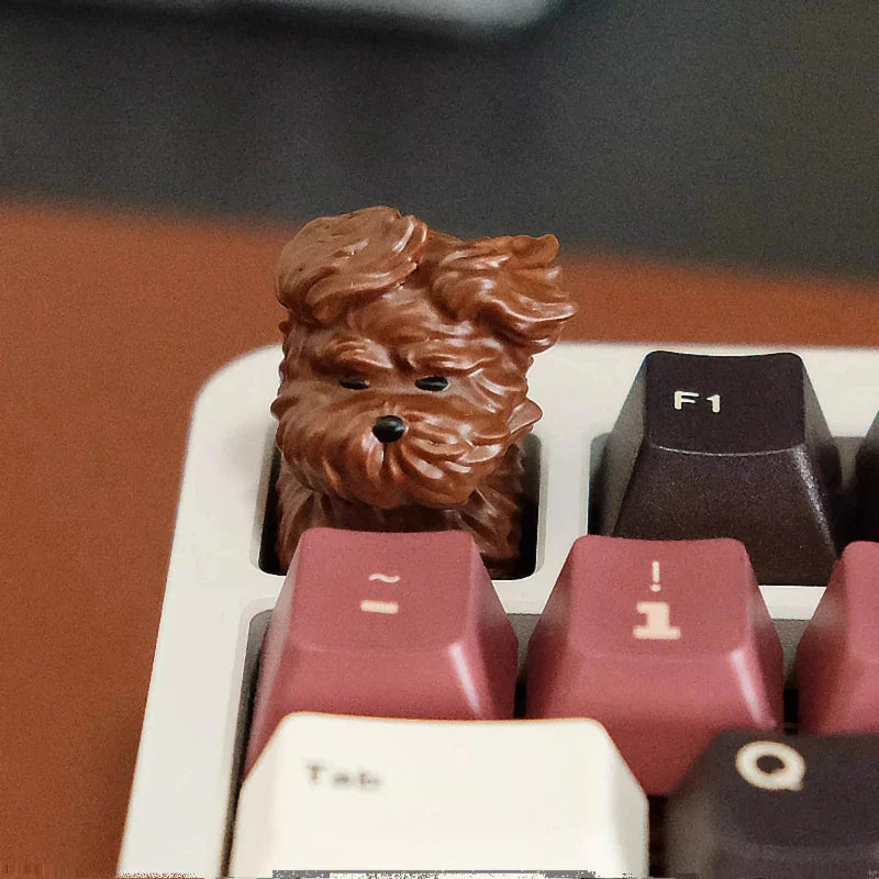 Cute Scrawled Puppy Keycaps ABS Resin Personalized Handmade The Wind Blows The Puppy 1U Mechanical Keyboard Animal Keycap Gifts