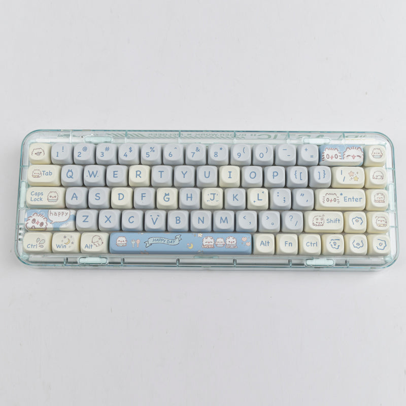 144 Keys Meow MOA Height Key Cap MAC Cute Meow Square Thermal Sublimation Mechanical Keyboard Keycaps Keyboard Accessories