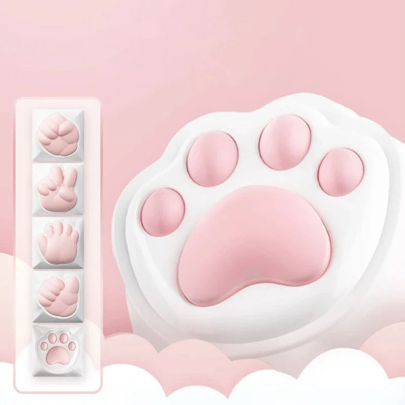 Colorful Paw Keycaps for Standard Mechanical Keyboards Sublimation Dye Technology Keys Caps for Long-Lasting Colors