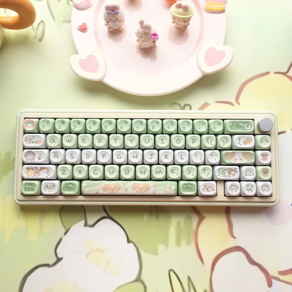 95 Keys/Set Key Caps Cartoon Puppy Cat Kitty MOA Profile PBT for DIY Custom Mechanical Gaming Keyboard Keycap Dye Sublimation