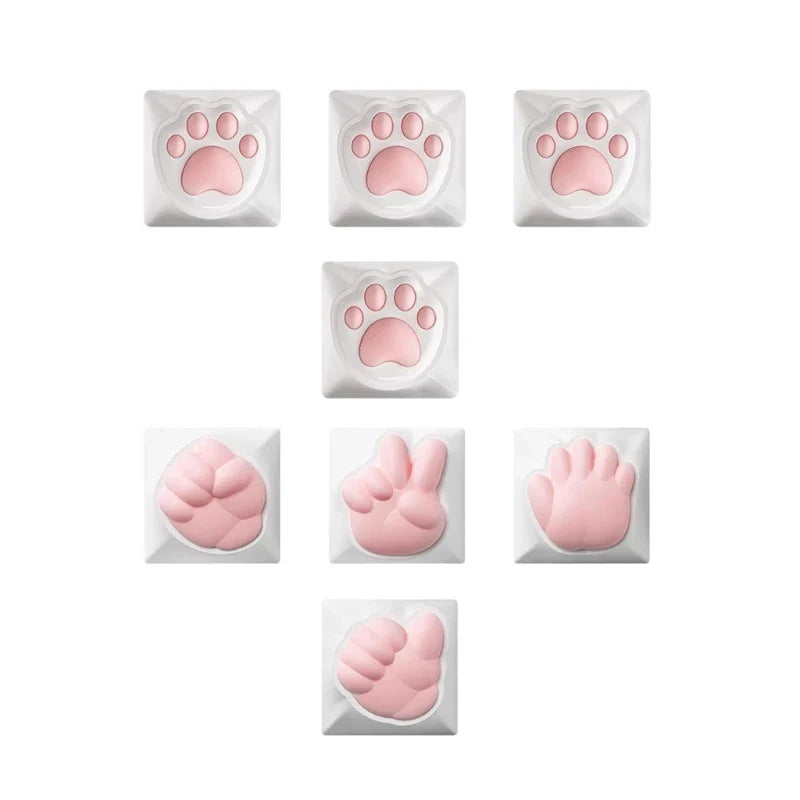 4pcs Cute and Style Cat Claw Keycaps 3D Keycaps OEM Profile Keys Caps for Mechanical Keyboards Keyboards Accessories