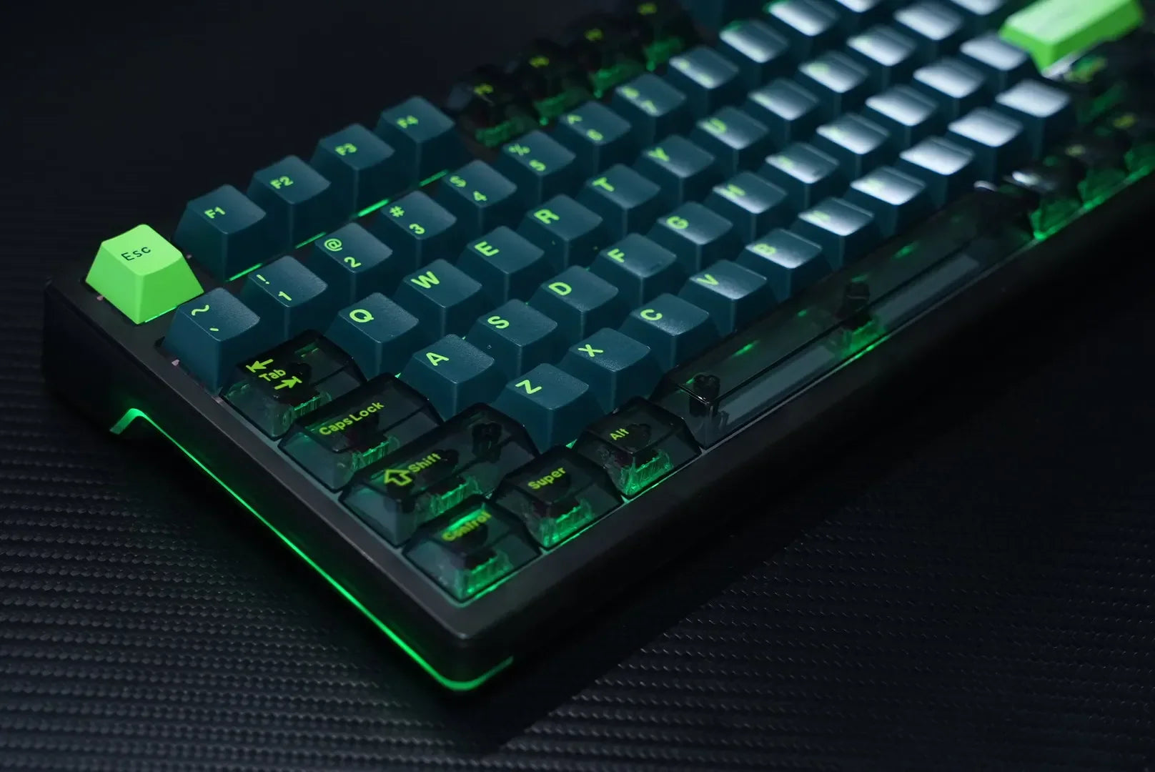 Cherry Profile 222 Keys ABS Keycaps Transparent PC Keycaps Double Shot Keycaps for Gateron MX Switches Mechanical Keyboard