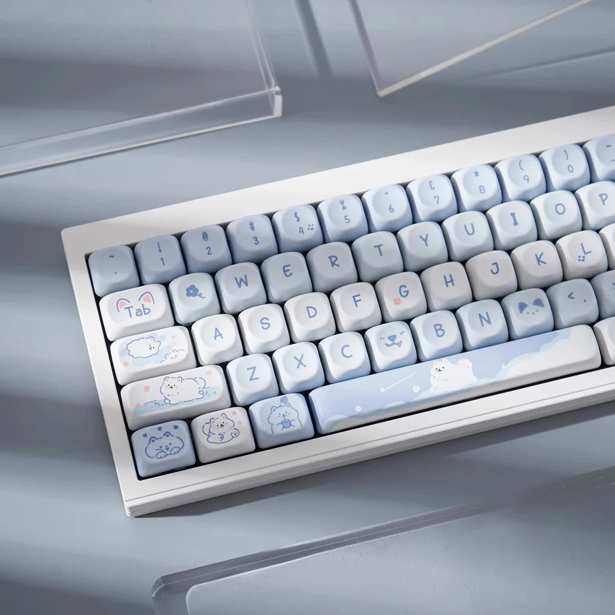 95 Keys artoon Cute Puppy Cat Kitty Keycaps GMK PBT Keycap MOA Profile Dye Sublimation For  DIY Mechanical Keyboard Girls Gift