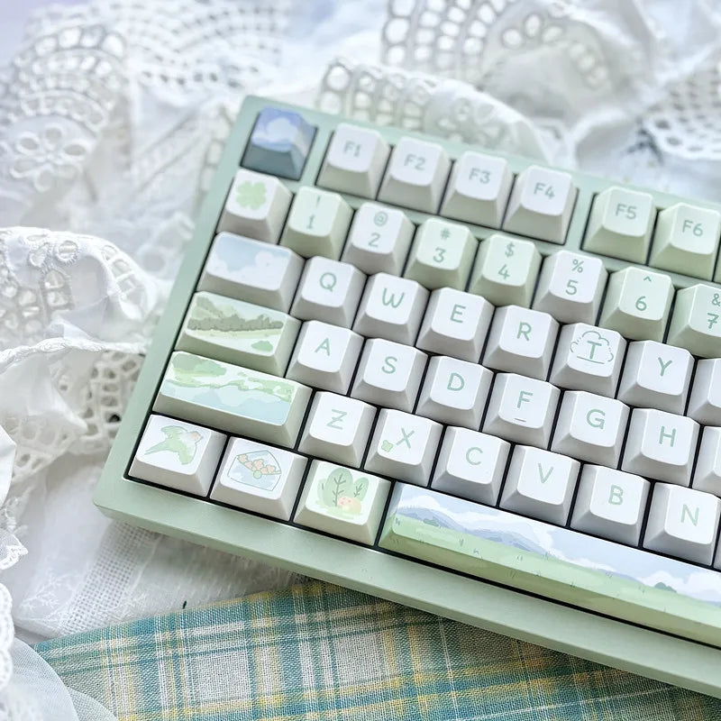 Customized Cute Cartoon Keycaps Cherry Profile Dye Sub PBT Keycaps 95 Keys for 75% Cherry Gateron MX Switches Gaming Keyboard