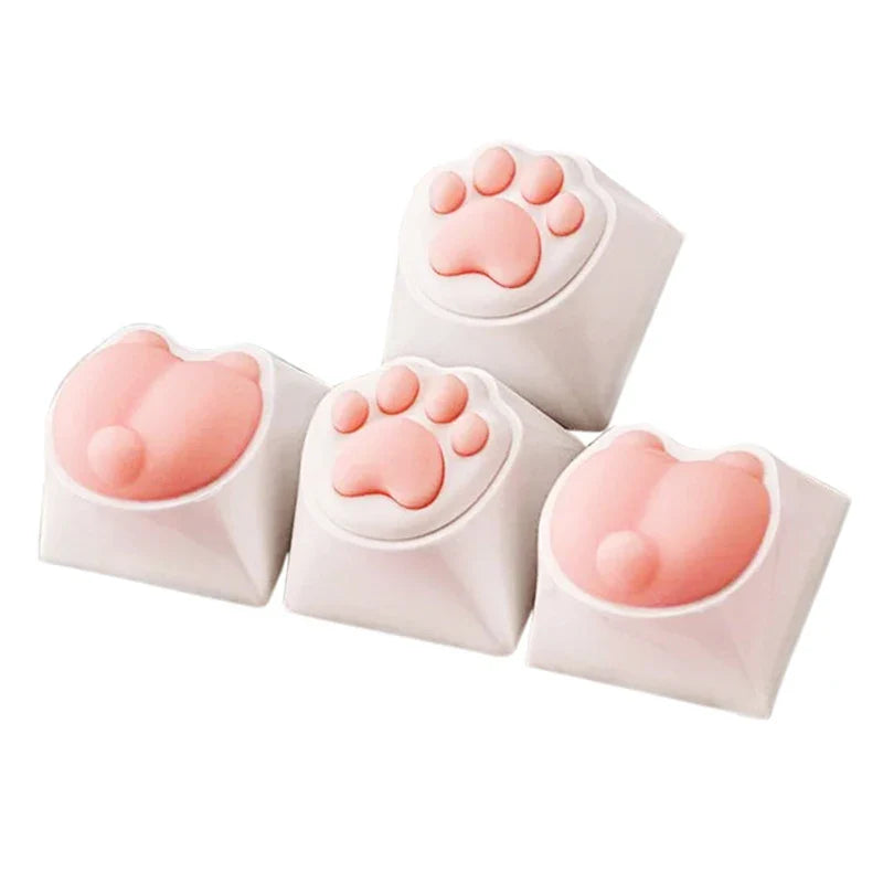 Cat's Paw PC&Silicone Soft and Cute Cat Claw Personalized Keycap Mechanical Keyboard KAWAII Cat Claw Keycap Customization Keycap