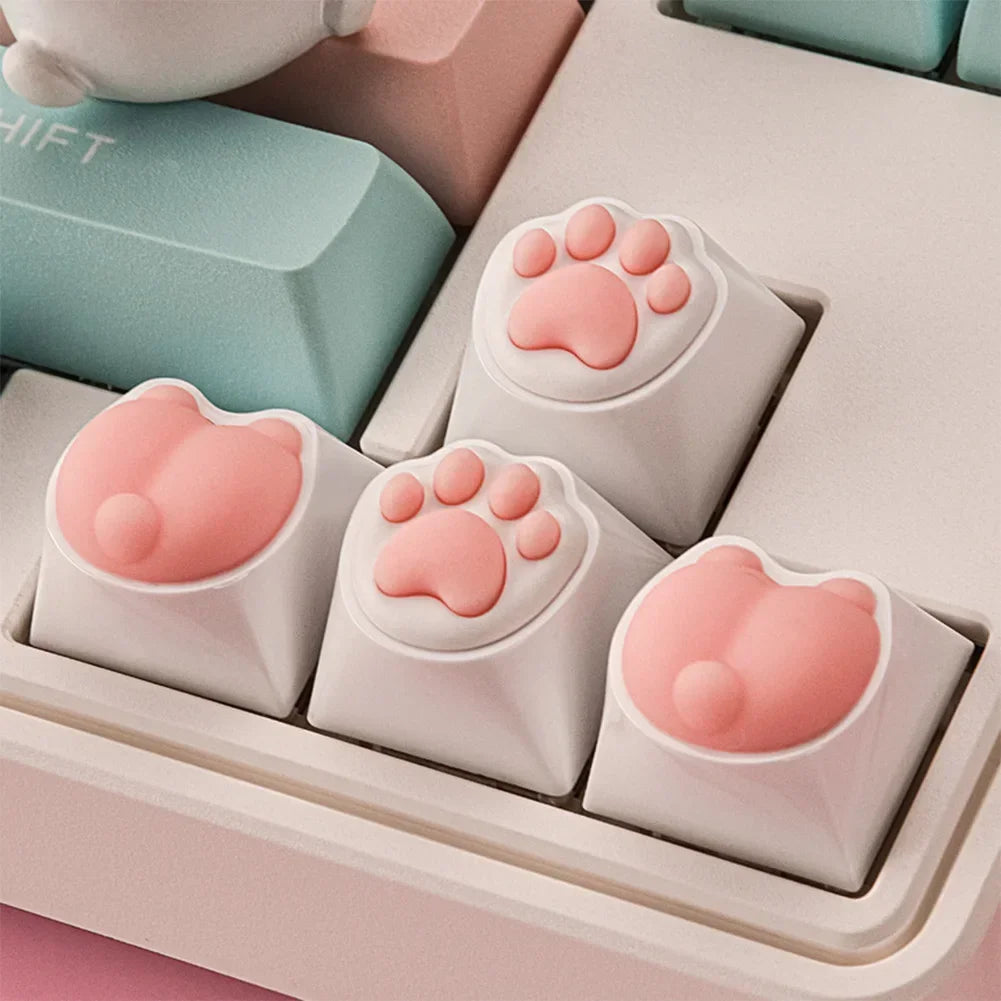 4Pcs 3D PC Replace for Cherry MX Gaming Mechanical Keyboard Keycap Keys Anime Custom Key Caps Cute Soft Cartoon Keycaps