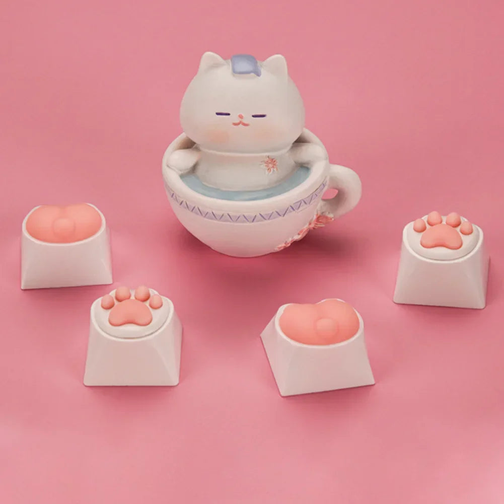 4Pcs 3D PC Replace for Cherry MX Gaming Mechanical Keyboard Keycap Keys Anime Custom Key Caps Cute Soft Cartoon Keycaps