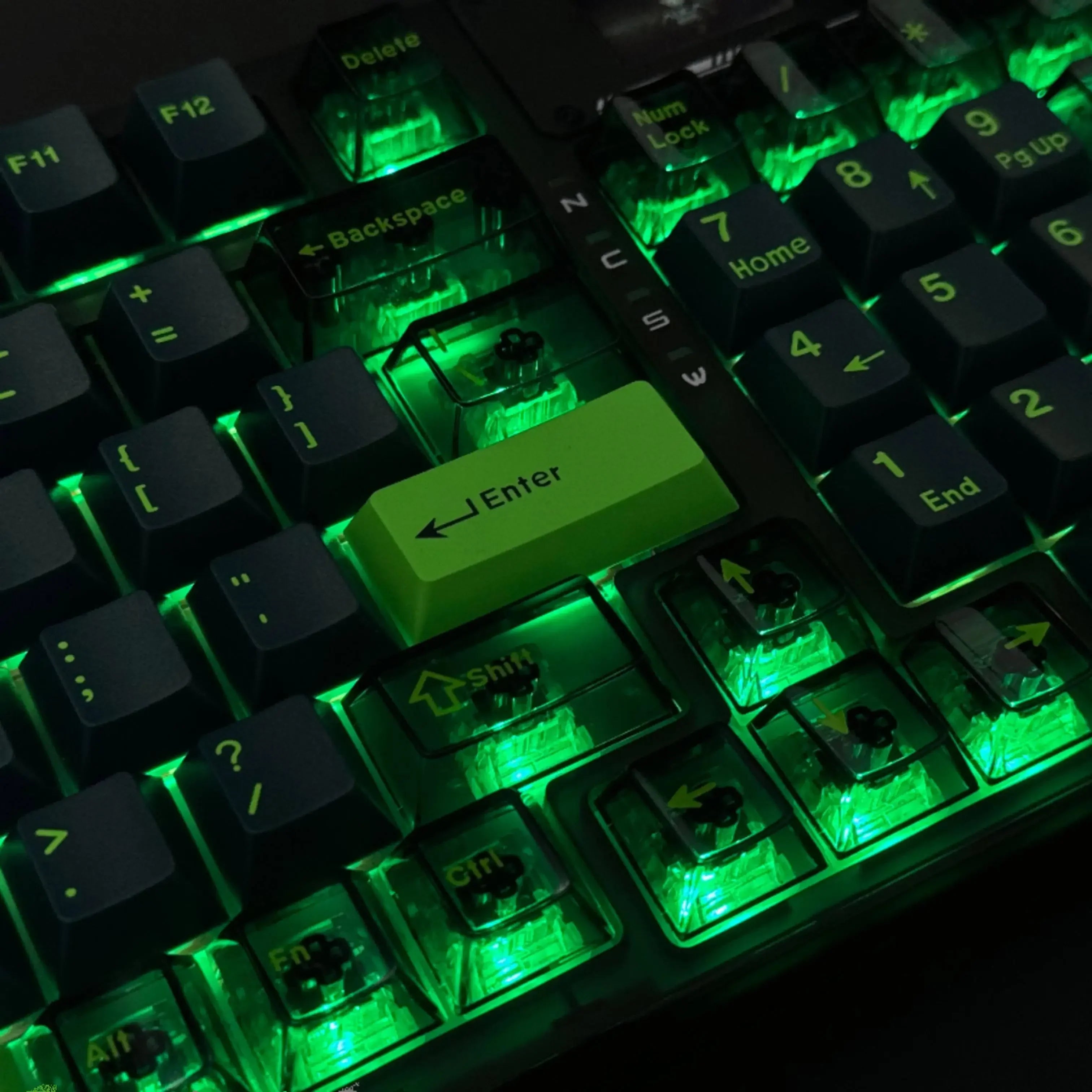 Cherry Profile 222 Keys ABS Keycaps Transparent PC Keycaps Double Shot Keycaps for Gateron MX Switches Mechanical Keyboard